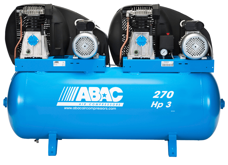Abac A39 Pro 1 Phase 6 Hp 270 Litre Tandem Air Compressor