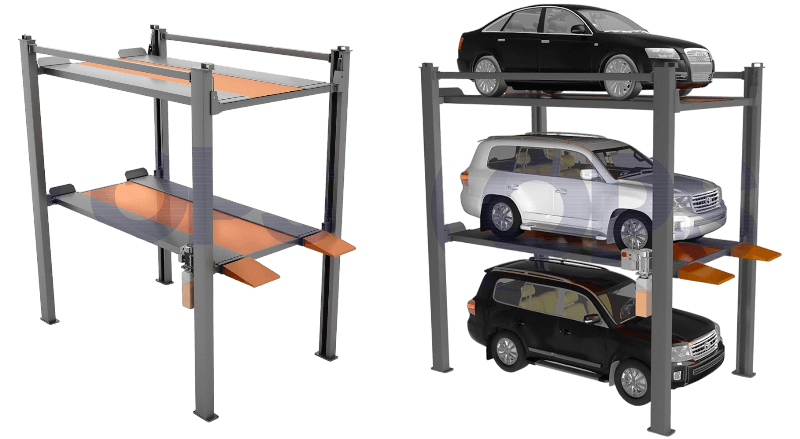 Opti-Park H2550 2 Post Triple Stacker Parking Lift